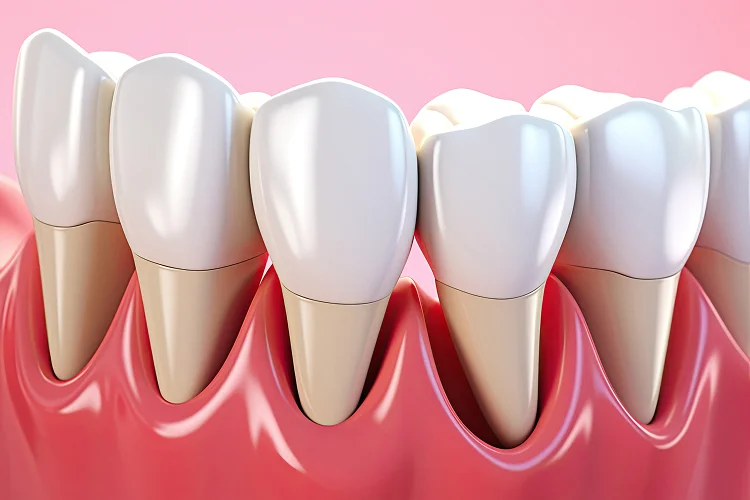 Periodontito gydymas Vilniuje – gydytoja periodontologė atlieka dantenų procedūrą